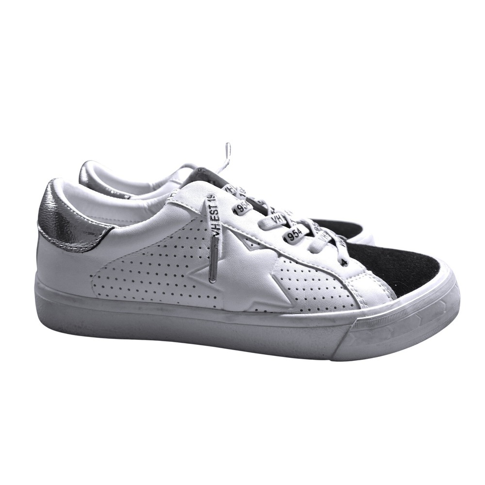 Vintage Havana Est 1954 Gadol White Black Star Leather Sneakers Women Size 8 - Picture 3 of 7